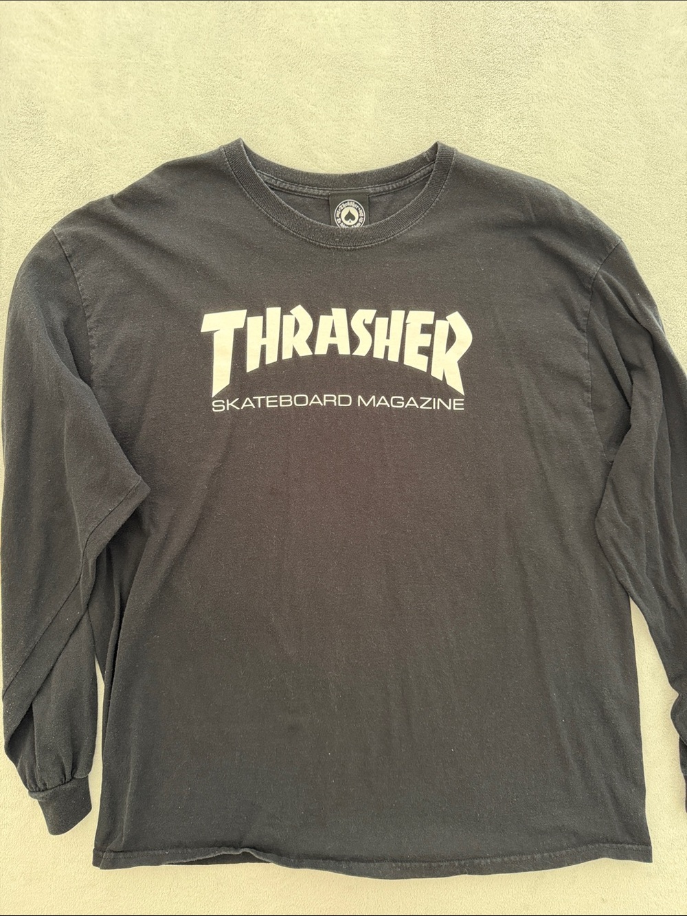 Thrasher Black Long Sleeve Skateboard Logo Tee